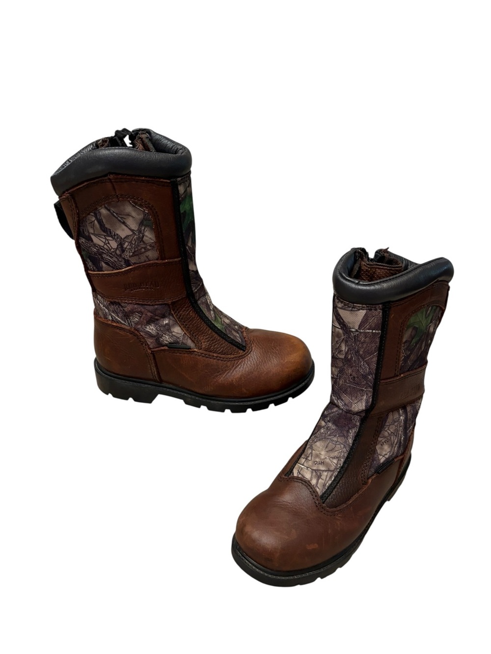 RedHead Leather Camo Waterproof Hunting Camping Zip Boots Youth Size 2